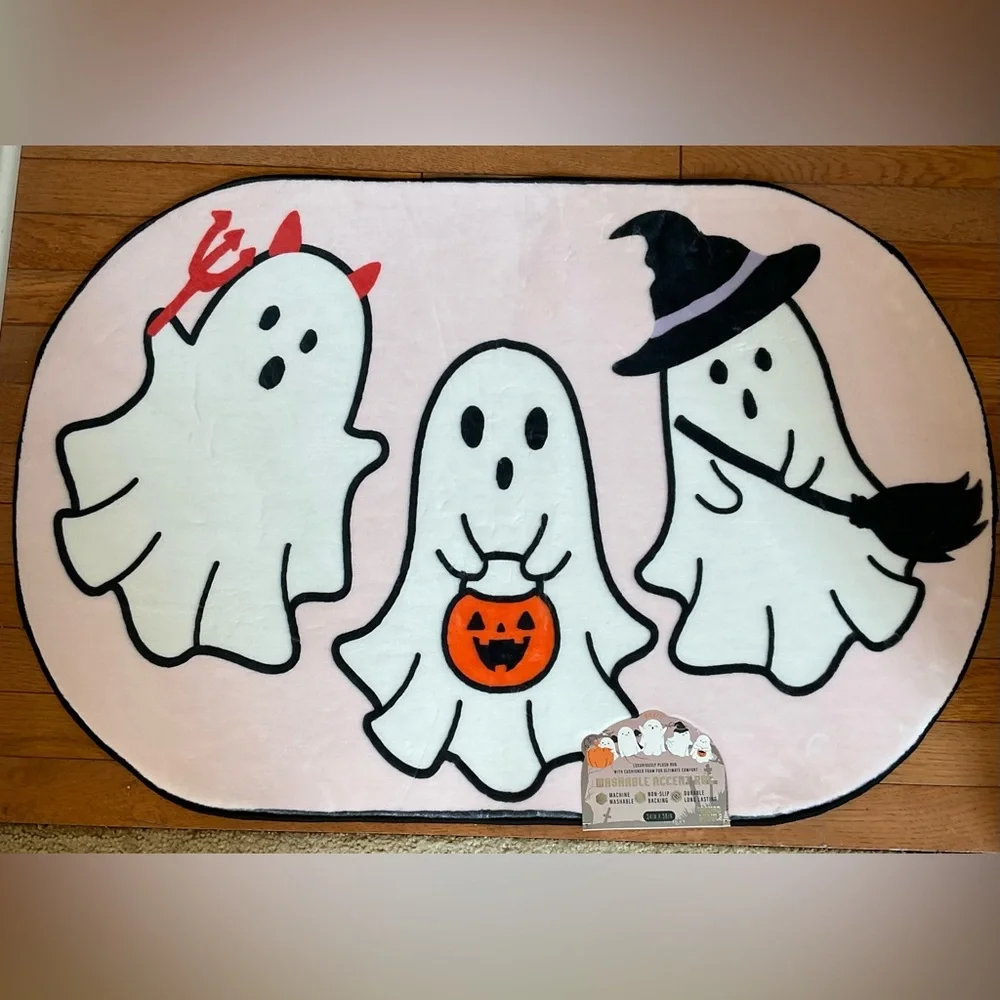 Ghost Rug with Pink Background